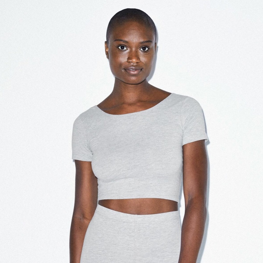 Cotton Spandex Jersey Crop T-Shirt